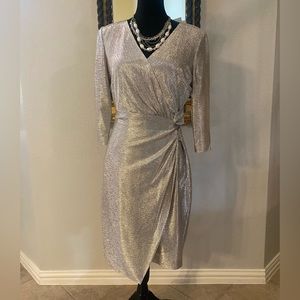 Tahari dress in Silver, Size 6